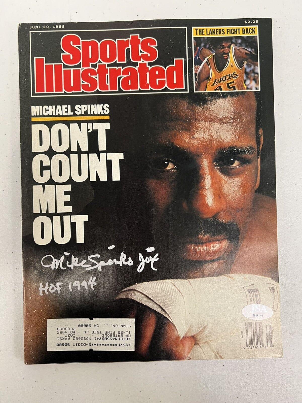 Michael Spinks Jinx Signed Auto Sports Illustrated "HOF 1994" JSA COA 6/20/88 L0