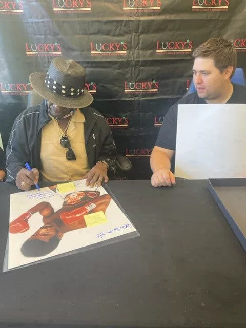 Michael Spinks "Jinx" Signed Auto 16x20 Photo Multiple Inscriptions HOF JSA COA3