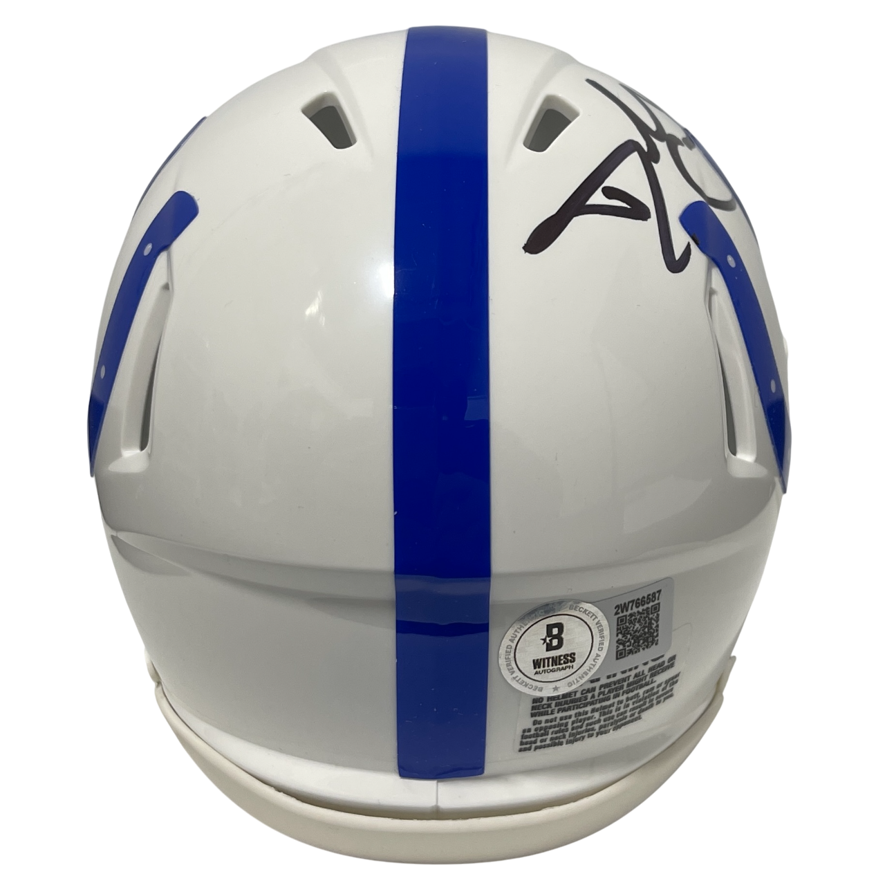 Dallas Clark Signed Indianapolis Colts TB Mini Helmet Beckett Witness BAS COA2