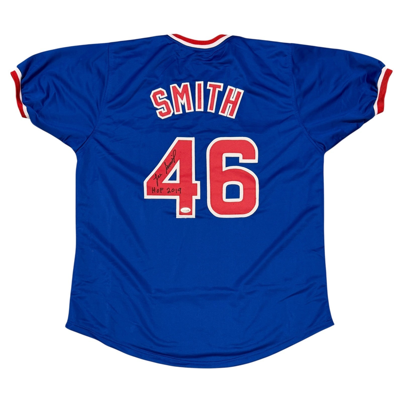 Lee Smith Signed Chicago Cubs Custom Jersey w/ HOF  2019 JSA Witness COA0