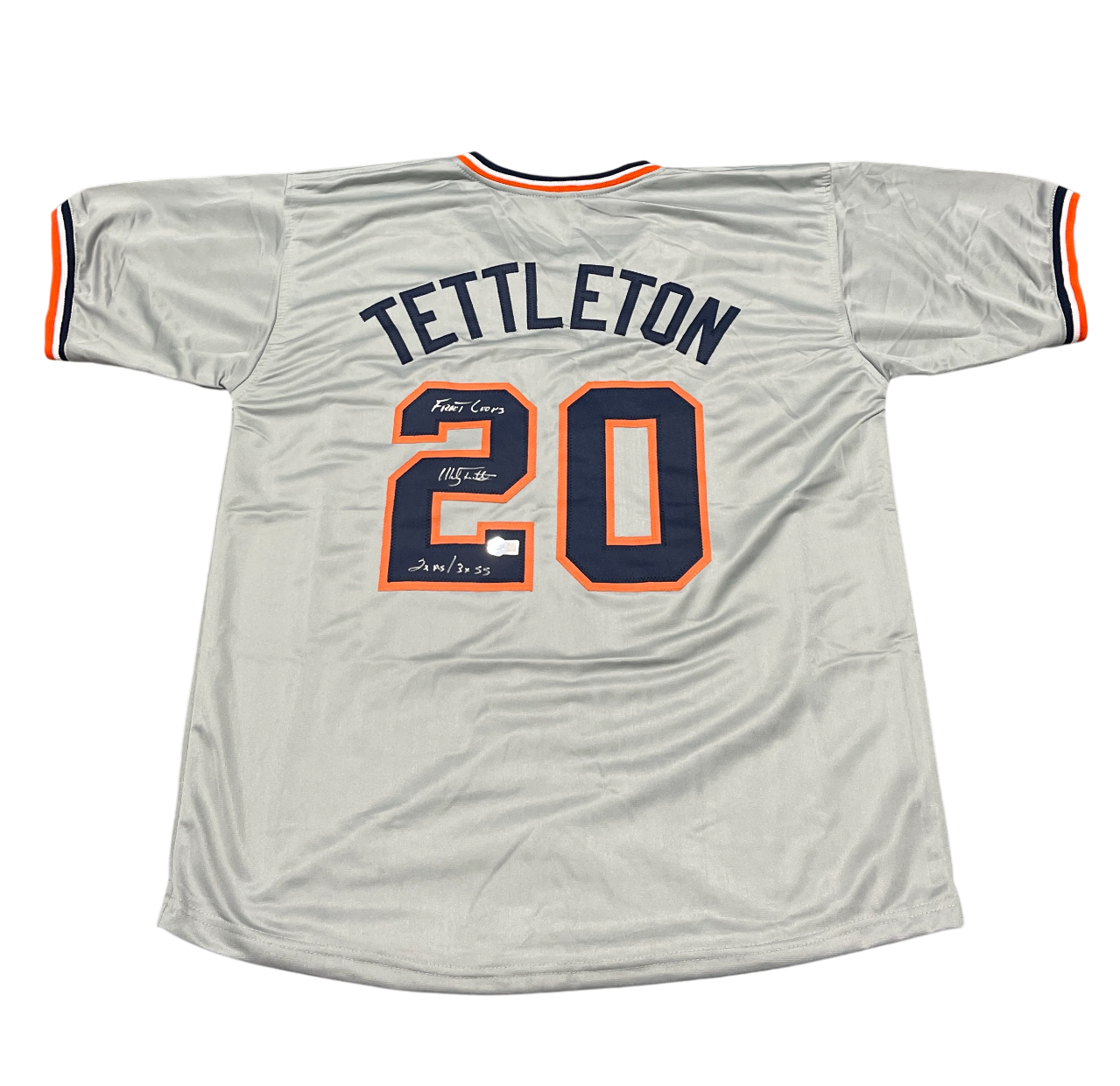 Mickey Tettleton Signed Detroit Tigers Custom Jersey w/ 3 Ins Beckett W BAS COA0