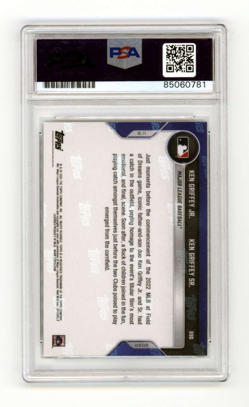 Ken Griffey Jr. & Sr. 2022 Topps Now 690 Field of Dreams Dual Signed PSA 10 Auto1
