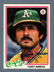 Tony Armas Signed Autographed 1978 Topps Baseball #298 LSCM COA Athletics0