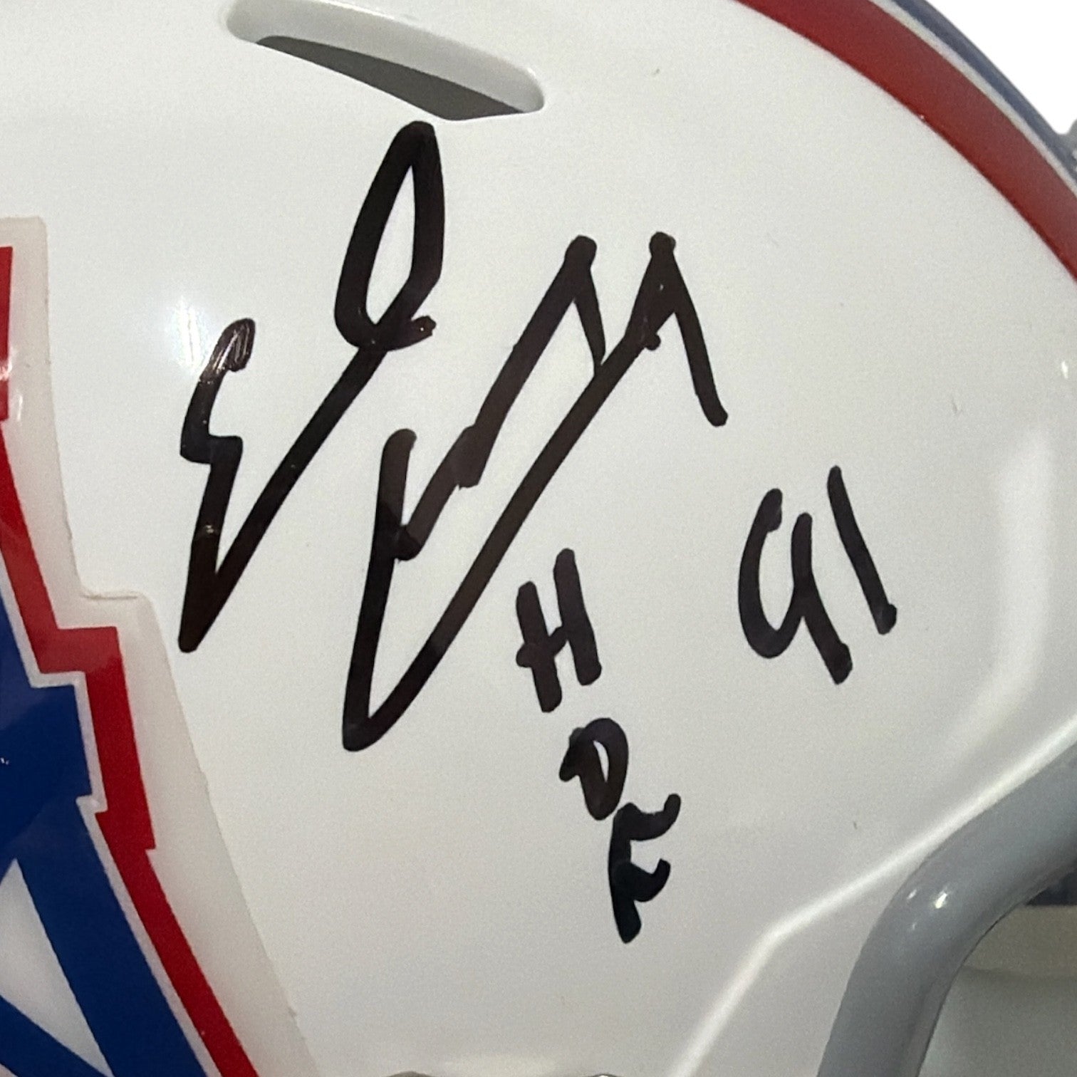 Earl Campbell Signed Houston Oilers TB Mini Helmet w/ HOF 91 JSA Witness COA1