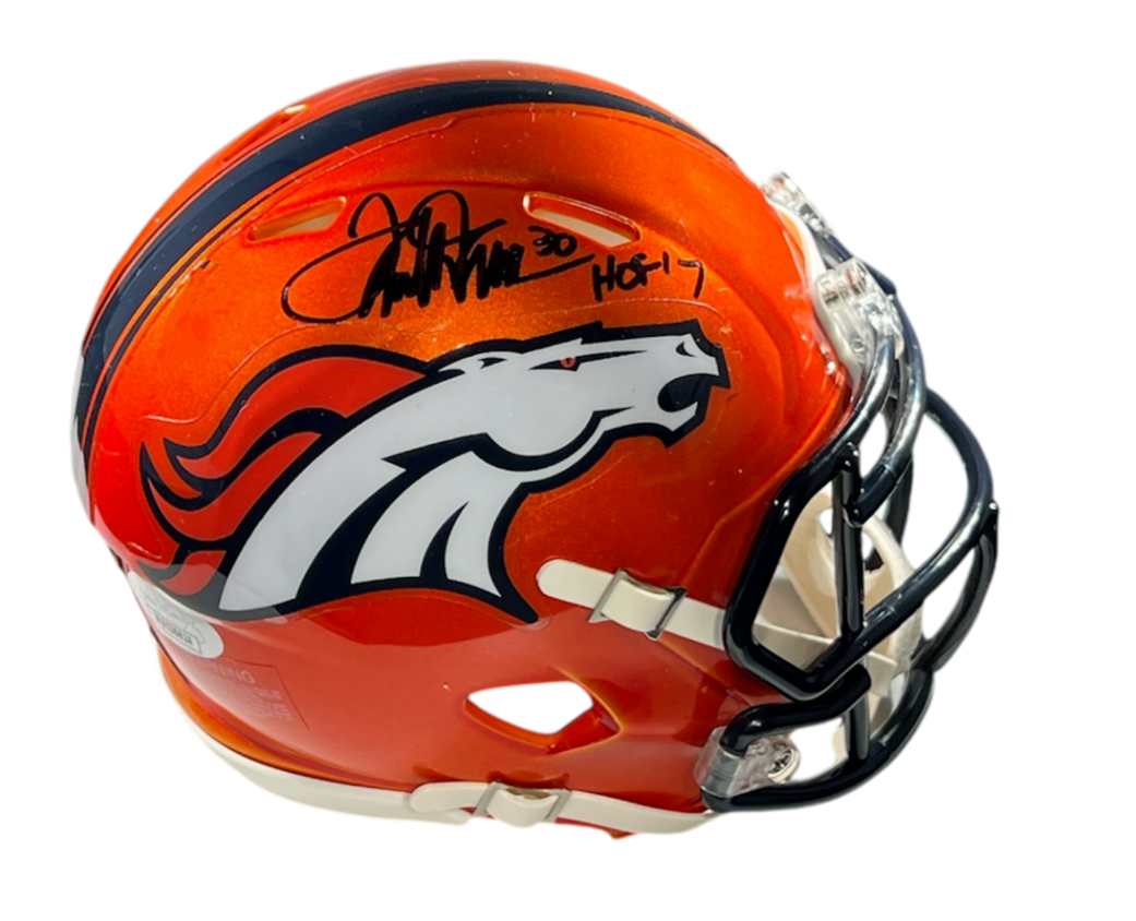 Terrell Davis Signed Denver Broncos Flash Mini Helmet w HOF JSA Witness COA0