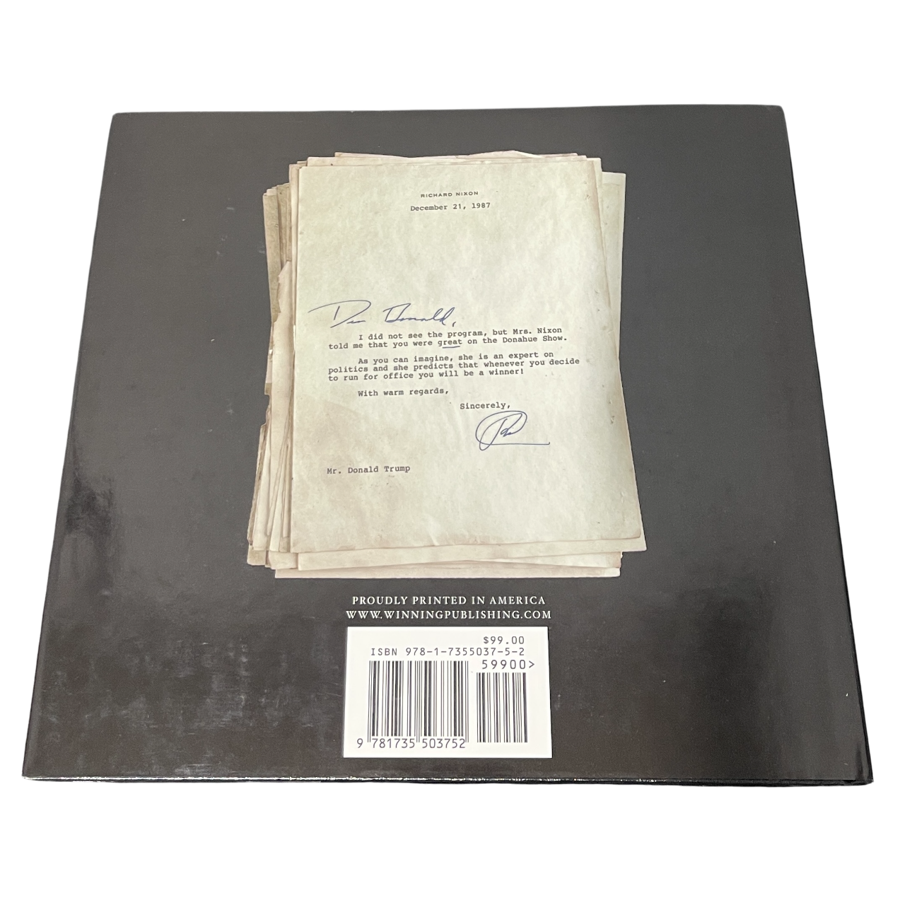 President Donald J. Trump Signed Auto Letters To Trump Hardcover Book PSA COA2