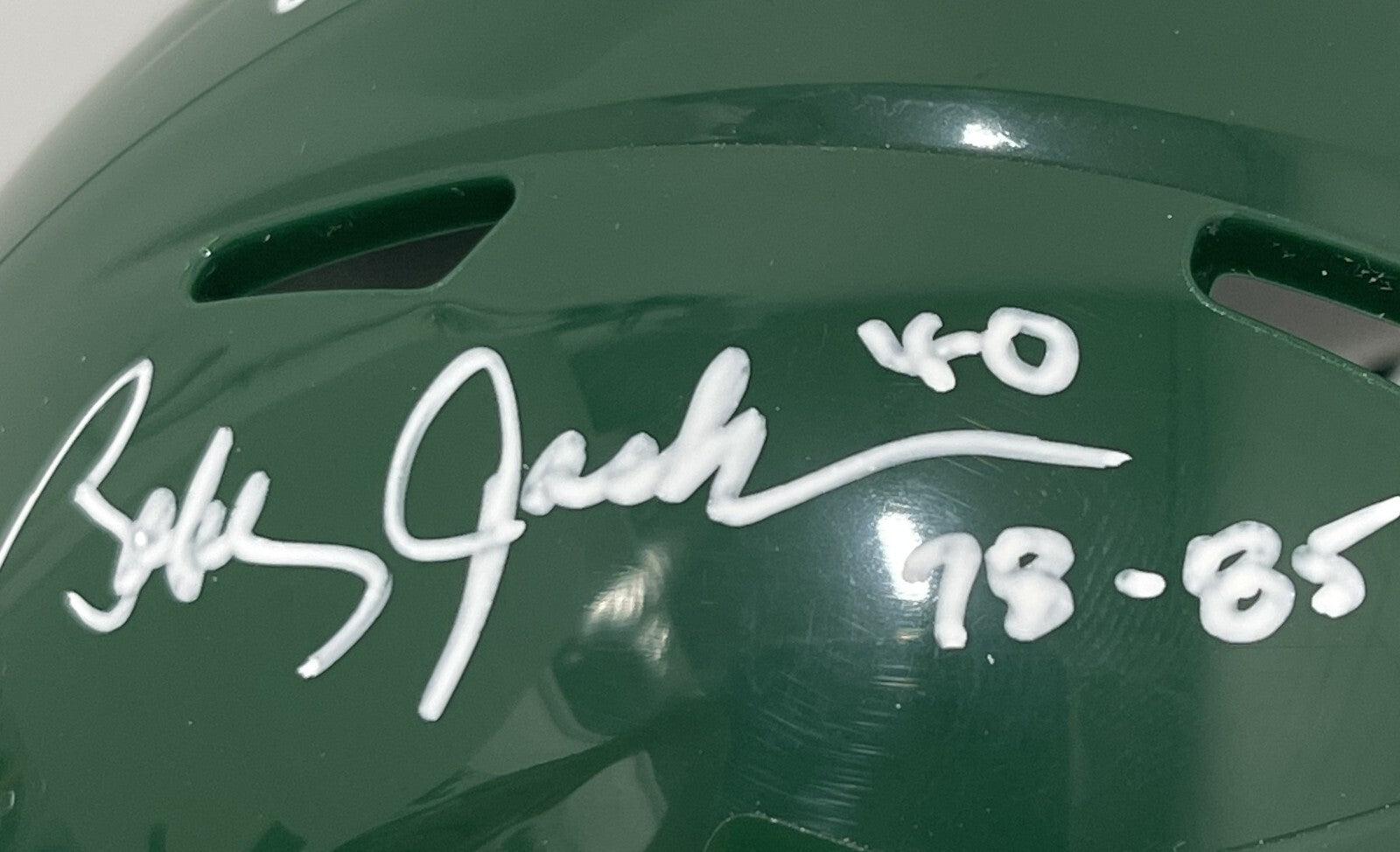 Bobby Jackson Signed Jets TB Mini Helmet w/ 5x Insc Beckett Witness BAS COA1