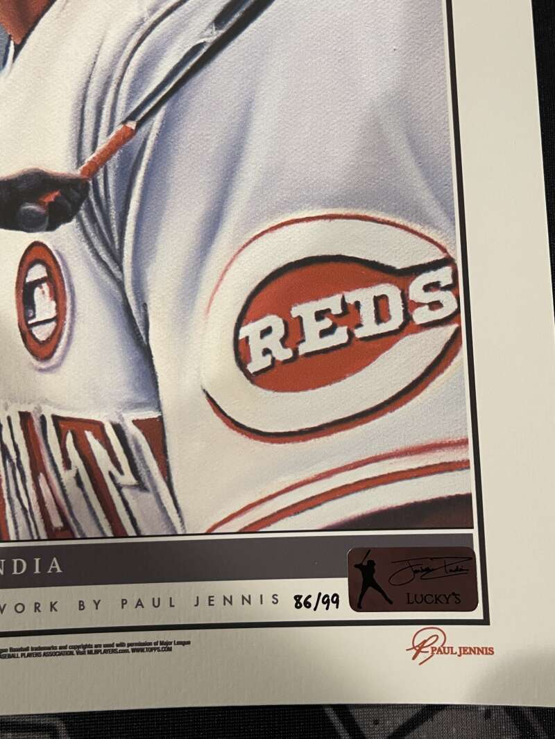 Jonathan India Signed Auto 10x14 Topps Game within the Game Print /99 PSA COA2