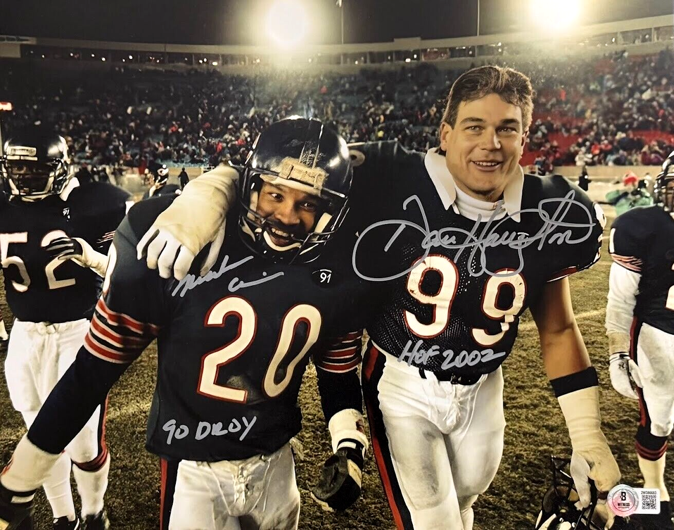 Dan Hampton & Mark Carrier Dual Signed Bears 11x14 Photo w/ Insc Beckett BAS COA0