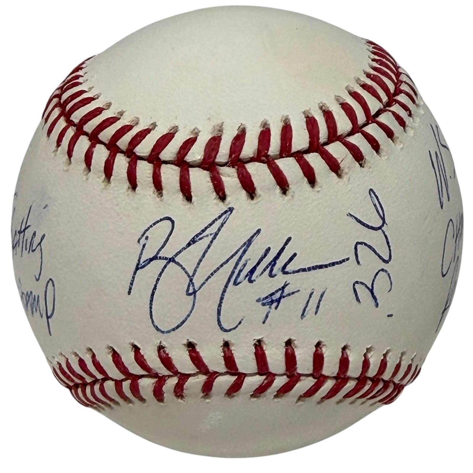 Bill Mueller Signed Autographed ROMLB Baseball w/ 3 Ins JSA COA Red Sox0