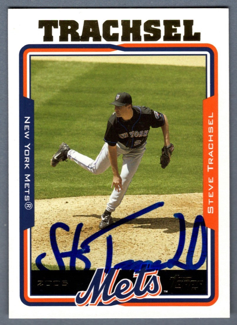 Steve Trachsel Signed 2004 Topps #119 LSCM COA New York Mets0