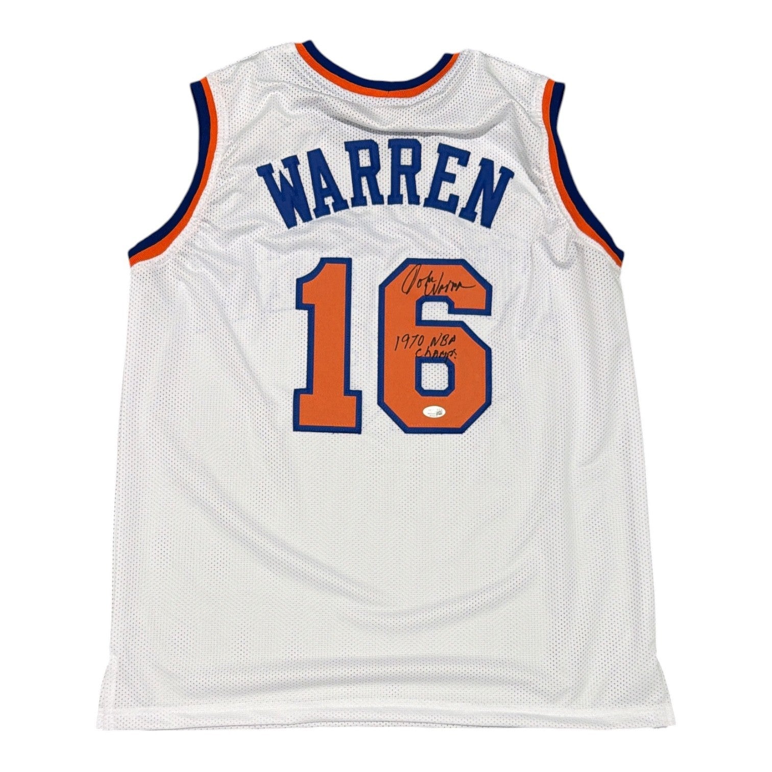 John Warren Signed New York Knicks Custom Jersey w/ 1970 NBA Champs JSA Wit COA0