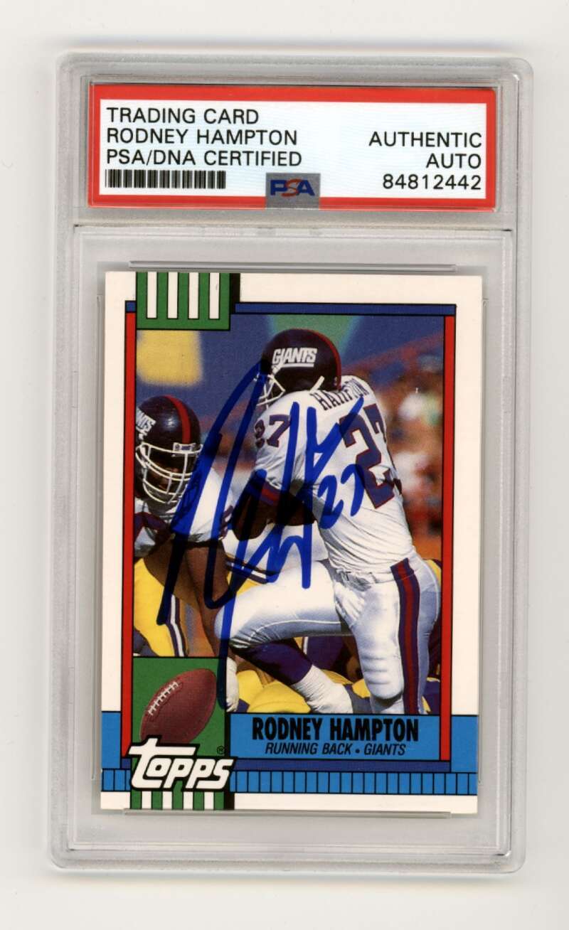 Rodney Hampton 1990 Topps Traded #30T Rookie RC Signed PSA Authentic Auto Giants0