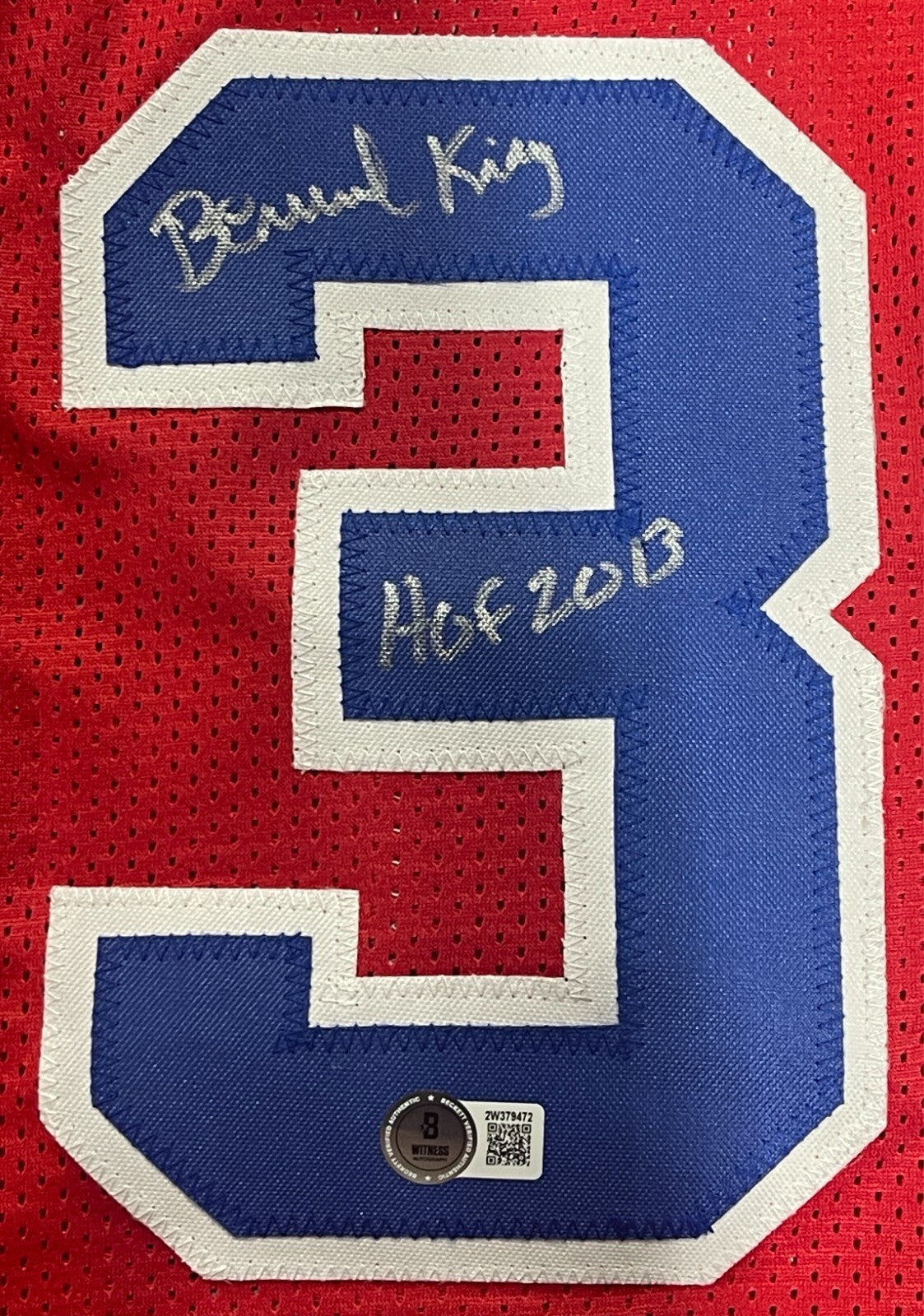 Bernard King Signed Washington Bullets Custom Jersey w/ HOF Beckett Wit BAS COA1