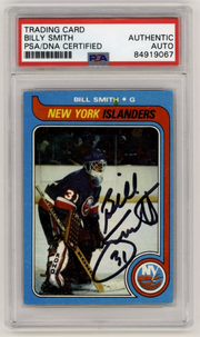 Billy Smith 1979-80 Topps #242 Signed PSA Authentic Auto Black Islanders HOF0