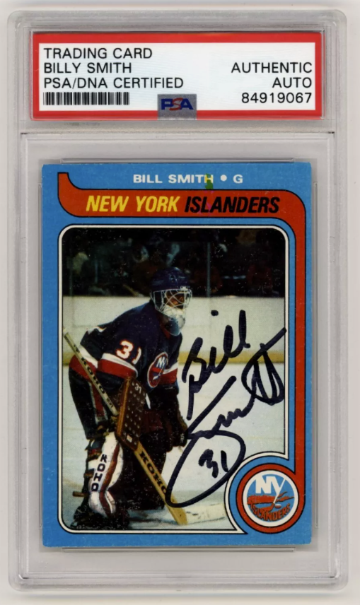 Billy Smith 1979-80 Topps #242 Signed PSA Authentic Auto Black Islanders HOF0