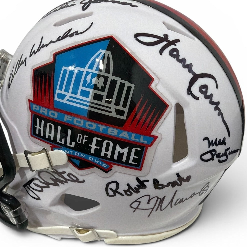 NFL Hall of Fame Multi Signed HOF Logo Mini Helmet w/ 15 Autos Beckett W BAS COA6