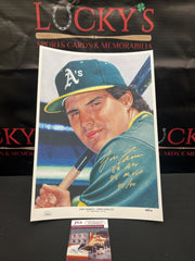 Jose Canseco Signed Auto 10x14 Topps Living Art Print /100 MVP ROY 40/40 JSA COA0