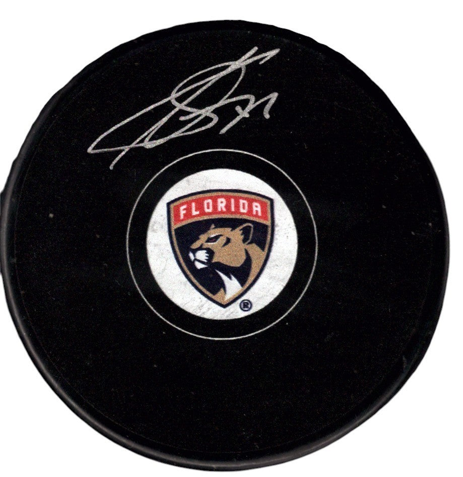 Sergei Bobrovsky Signed Autographed Florida Panthers Logo Puck Fanatics COA0