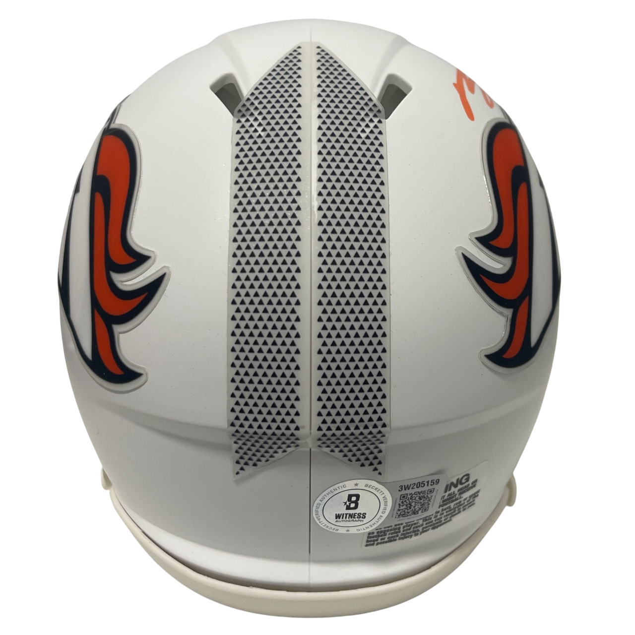 Bo Nix Signed Denver Broncos White ALT 2024 Mini Helmet Beckett Witness BAS COA2