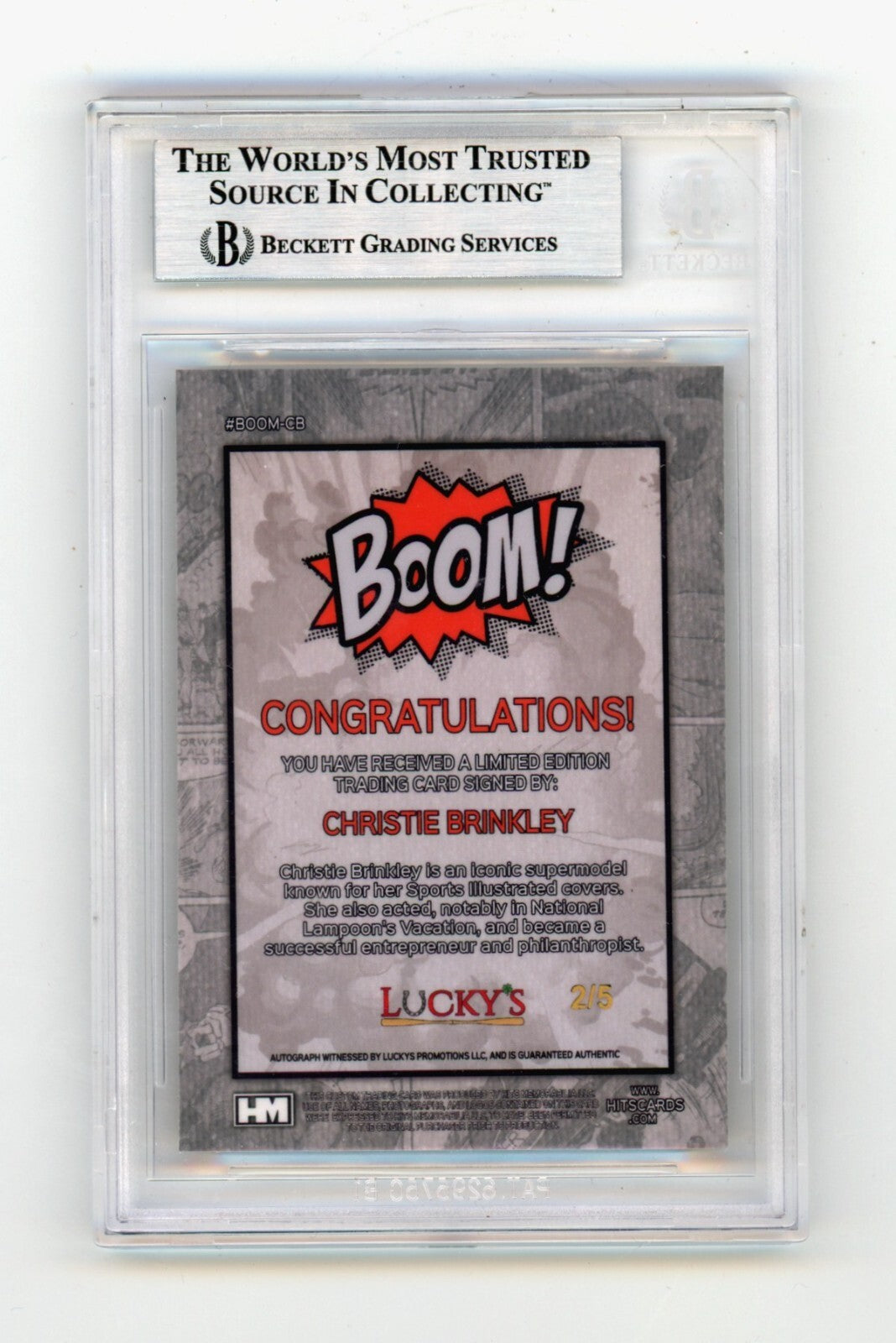 Christie Brinkley 2024 Hits Memorabilia BOOM Gold /5 Signed BGS BAS Auto1
