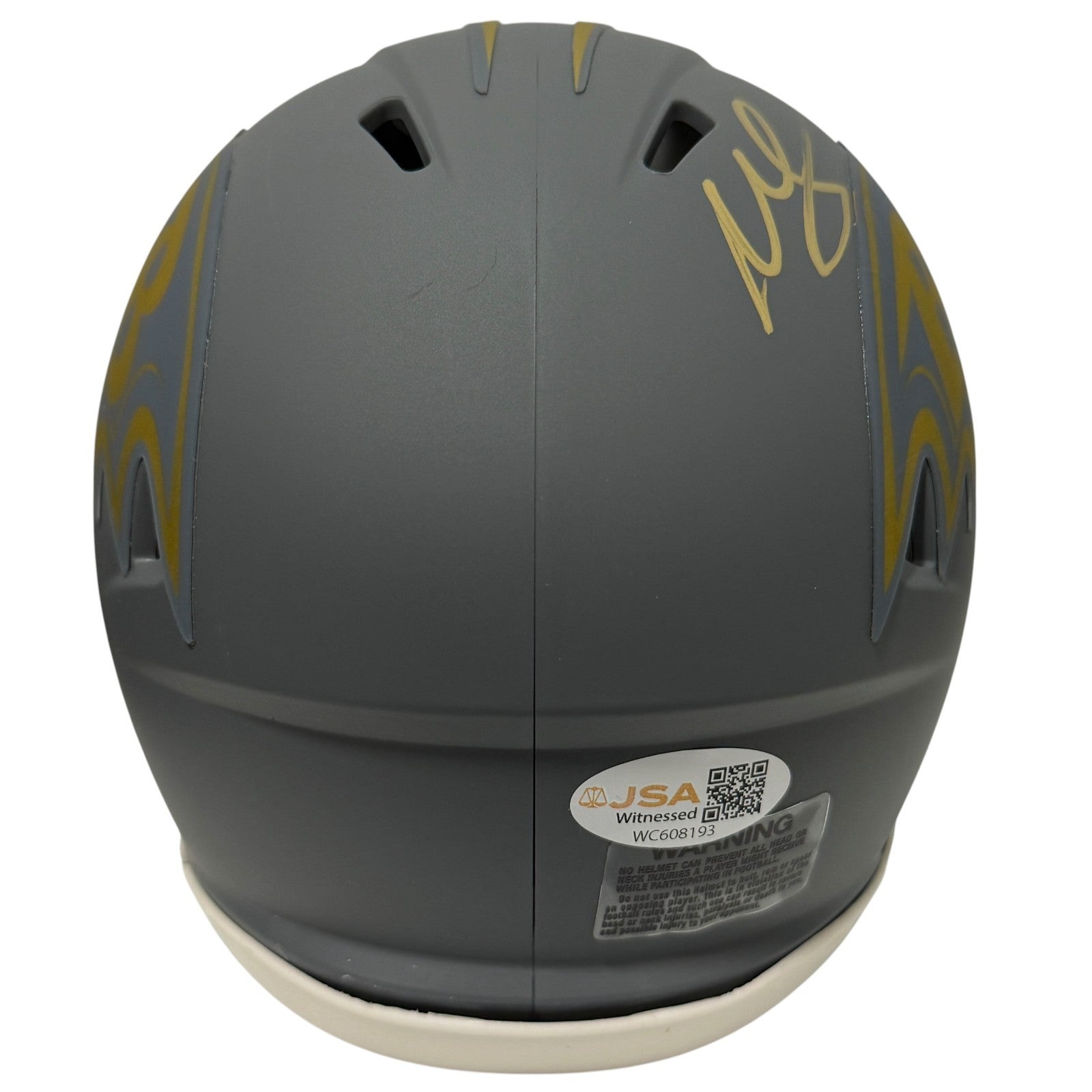 Willis McGahee Signed Baltimore Ravens Slate Mini Helmet JSA Witness COA2