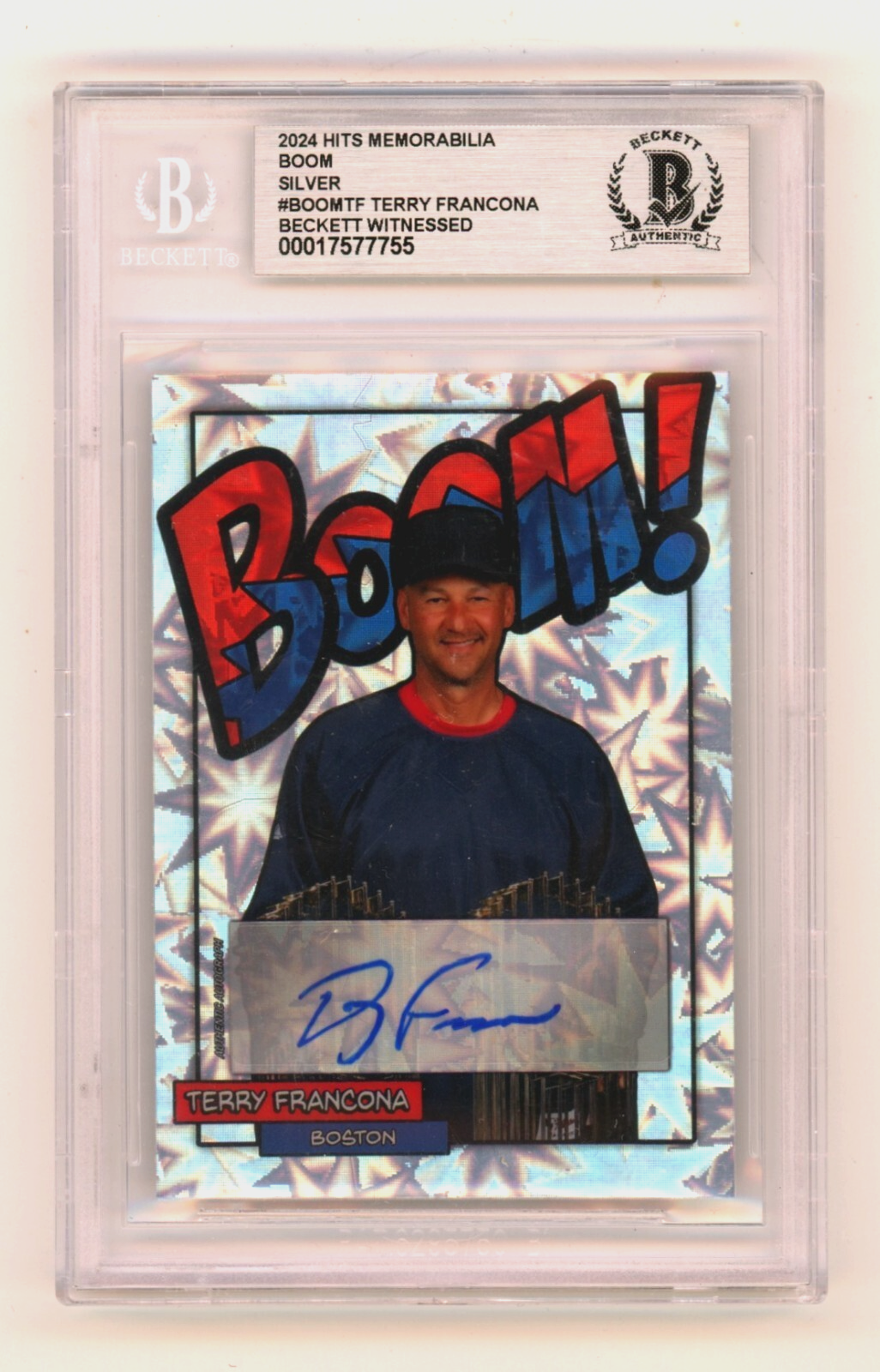 Terry Francona 2024 Hits Memorabilia BOOM Silver Signed BGS BAS Auto Red Sox0