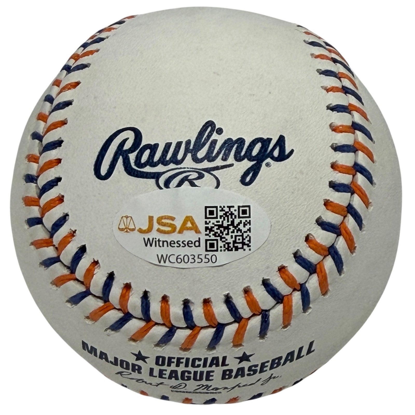 Edgardo Alfonzo & Rey Ordonez Dual Signed Mets Logo Baseball w/ LGM! JSA W COA1