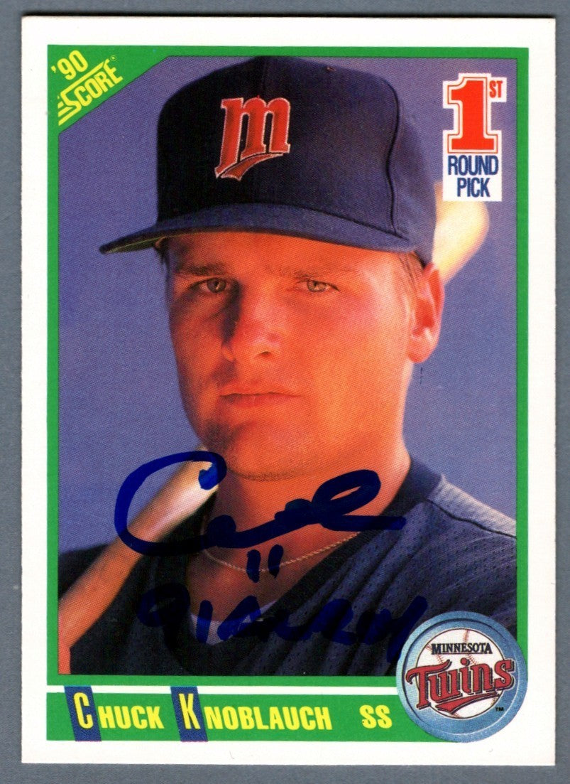 Chuck Knoblauch Signed Autographed 1990 Score #672 w/ 91 AL ROY LSCM COA Twins0
