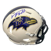 Trey Hendrickson Signed Baltimore Ravens Retro Mini Helmet JSA Witness COA0
