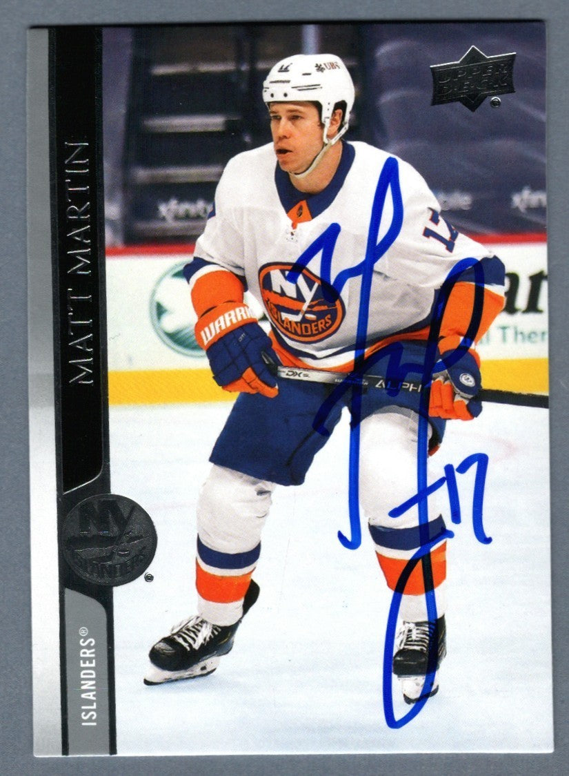 Matt Martin Signed 2020-21 Upper Deck Extended #589 LSCM COA New York Islanders0