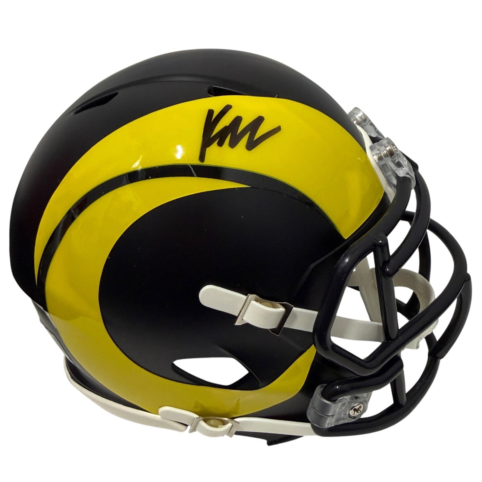 Kyren Williams Signed Los Angles Rams Rivalries Mini Helmet JSA Witness COA0