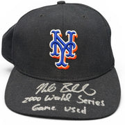 Mike Bordick Signed Game Used 2000 World Series New York Mets Hat JSA Wit. COA0