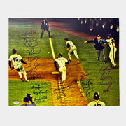 New York Mets 1986 World Series 23 Auto Team Signed 16x20 Photo w/ Insc. JSA COA0