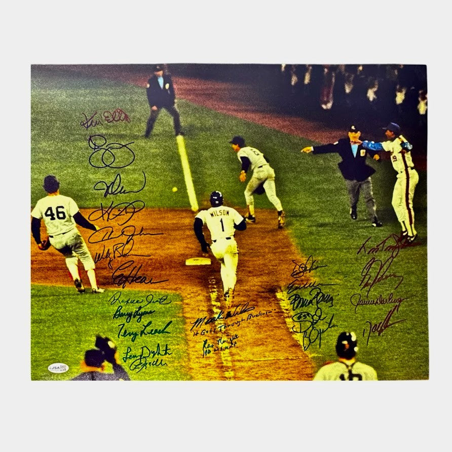 New York Mets 1986 World Series 23 Auto Team Signed 16x20 Photo w/ Insc. JSA COA0