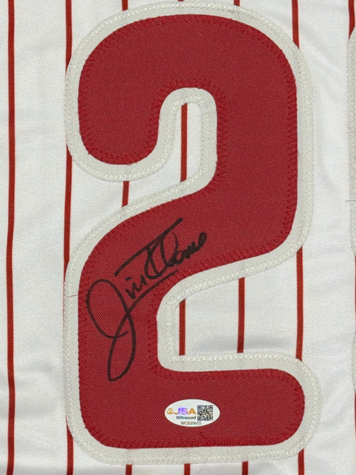 Jim Thome Signed Autographed Philadelphia Phillies Custom Jersey JSA Witness COA1
