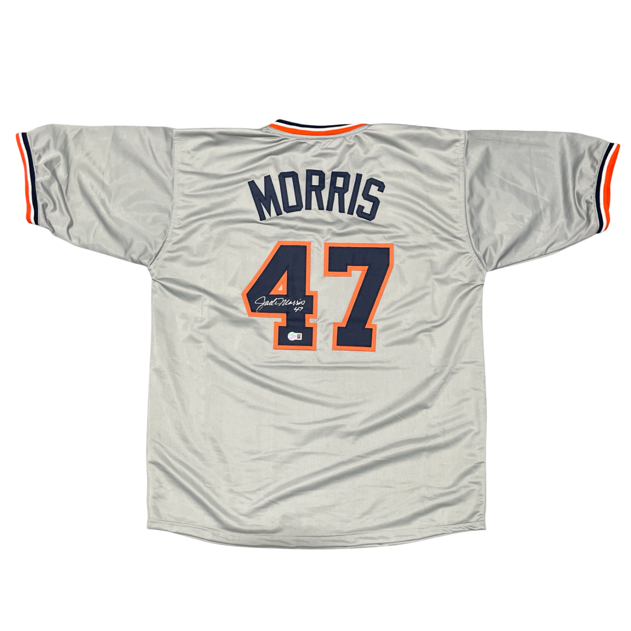 Jack Morris Signed Detroit Tigers Custom Jersey w/ #47 Beckett Witness BAS COA0