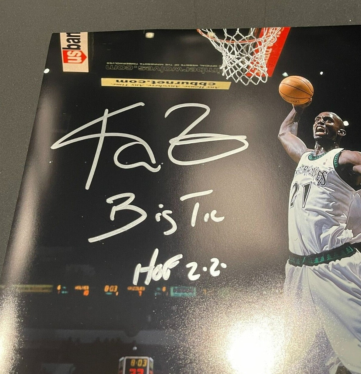 Kevin Garnett Signed Auto 16x20 Photo "Big Ticket HOF 2022" PSA ITP COA1