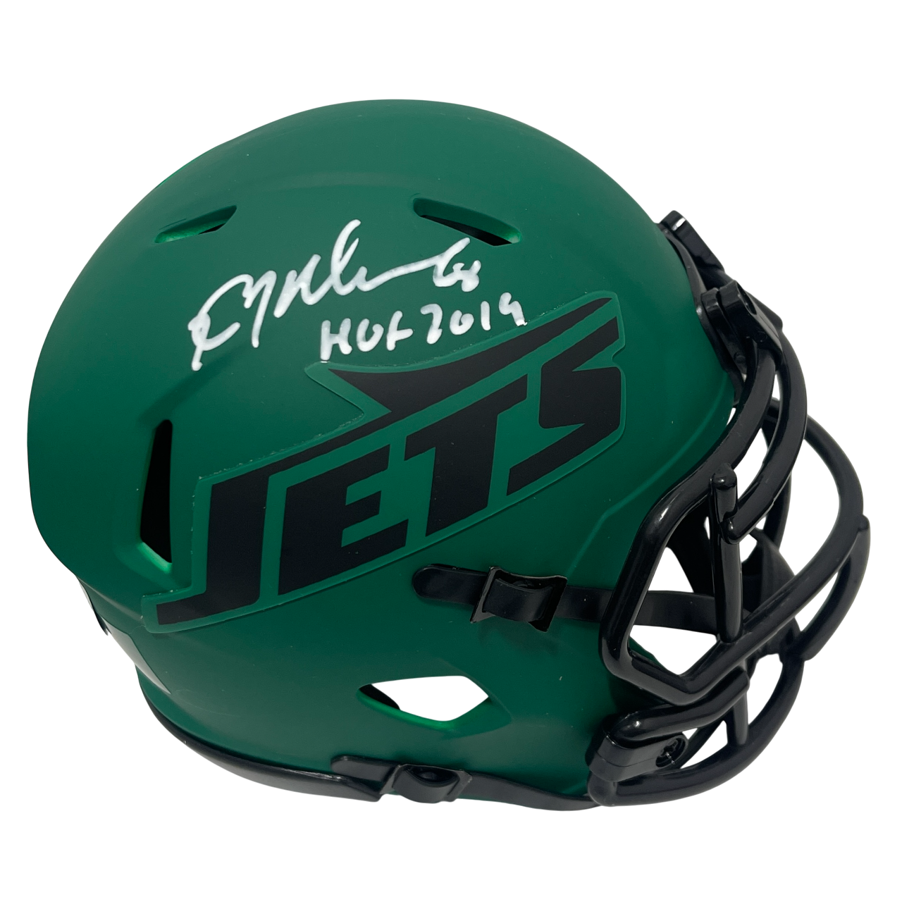 Kevin Mawae Signed NY Jets Rave Mini Helmet w/ HOF 2019 Beckett Witness BAS COA0