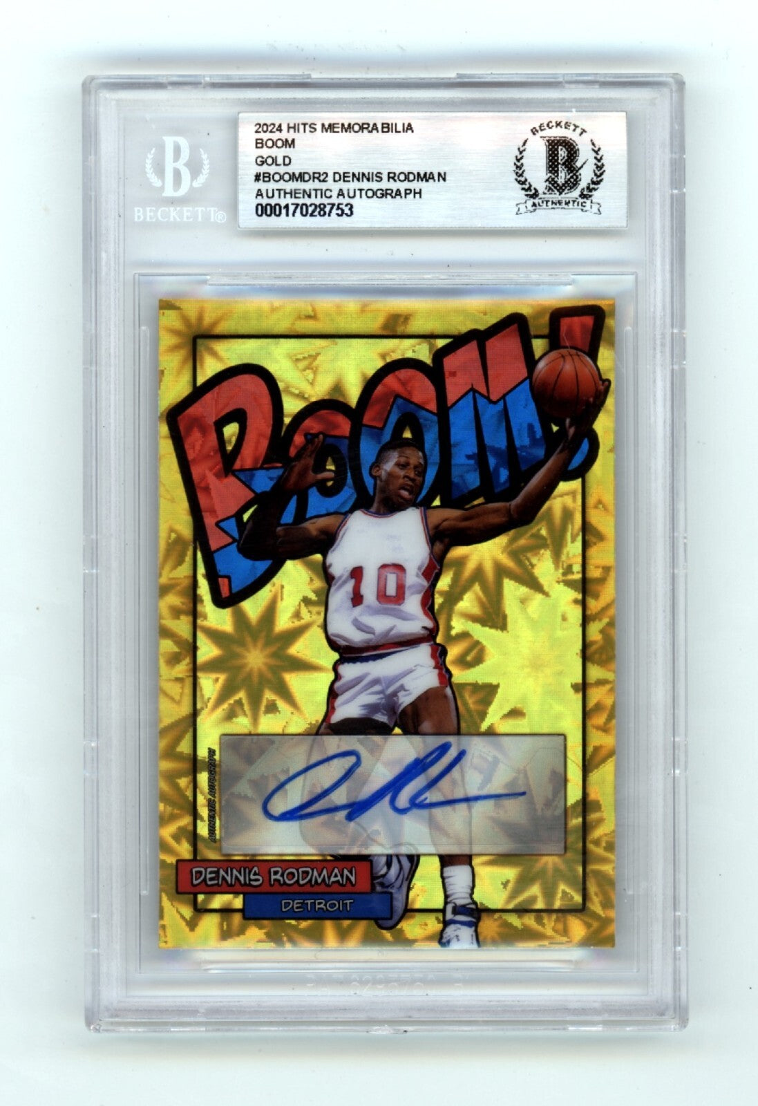 Dennis Rodman 2024 Hits Memorabilia BOOM Gold #/10 Signed BGS BAS Auto Pistons0