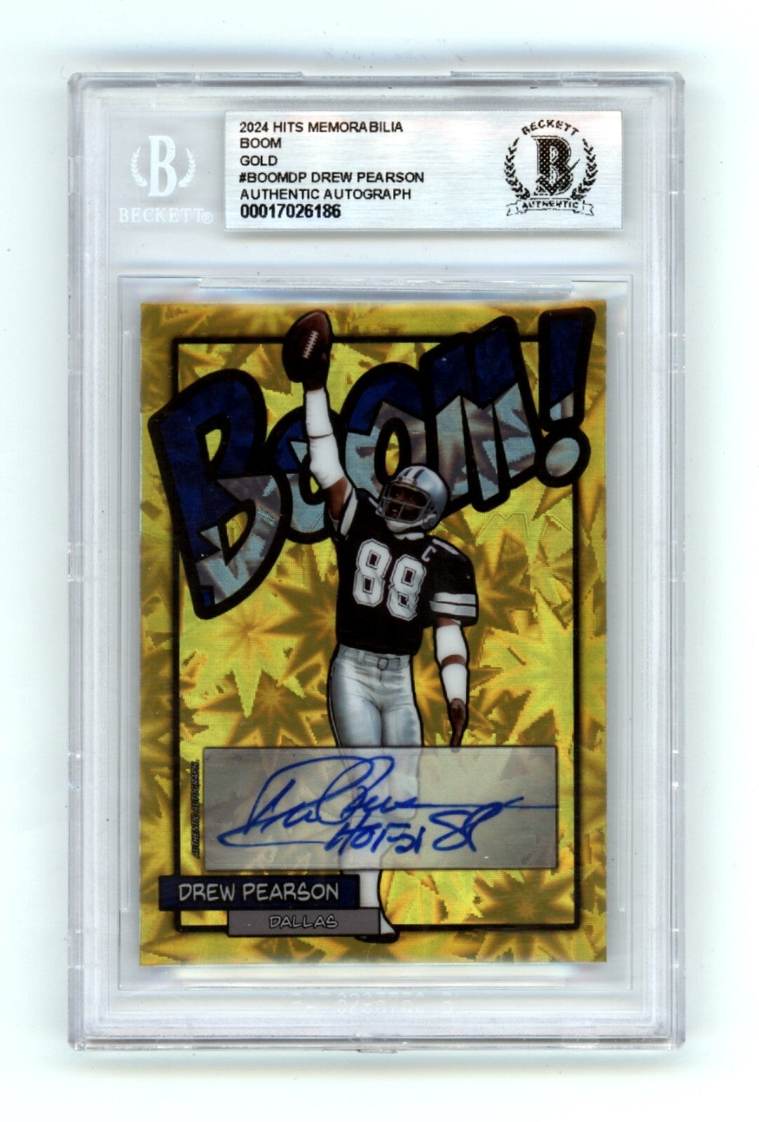 Drew Pearson 2024 Hits Memorabilia BOOM Gold #/10 Signed BGS BAS Auto HOF 21 Ins0