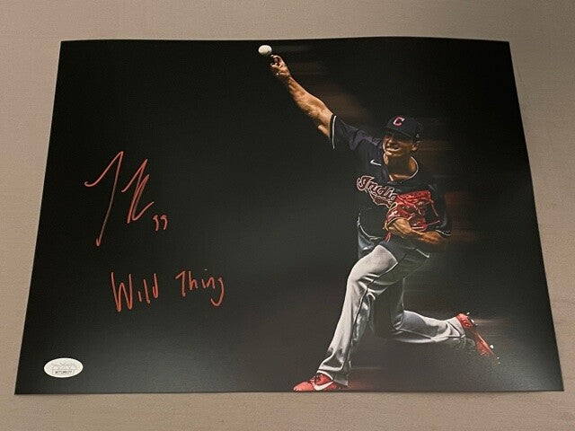 James Karinchak Signed Autographed Cleveland Indians 11x14 Photo JSA W COA0