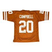 Earl Campbell Signed Texas Longhorns Custom Jersey w/ HT 77 JSA Witness COA0