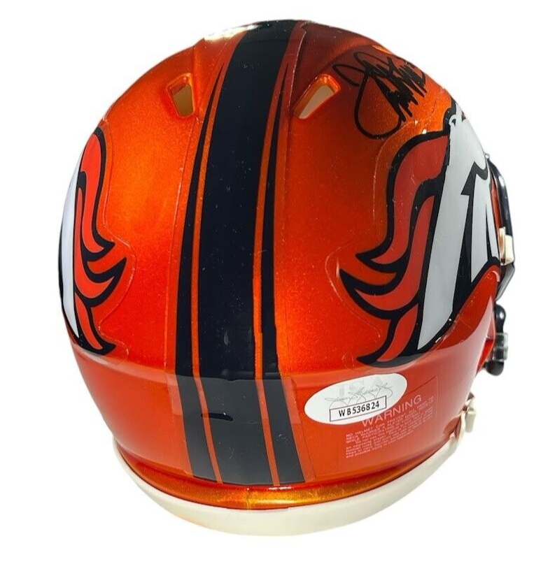 Terrell Davis Signed Denver Broncos Flash Mini Helmet w HOF JSA Witness COA2