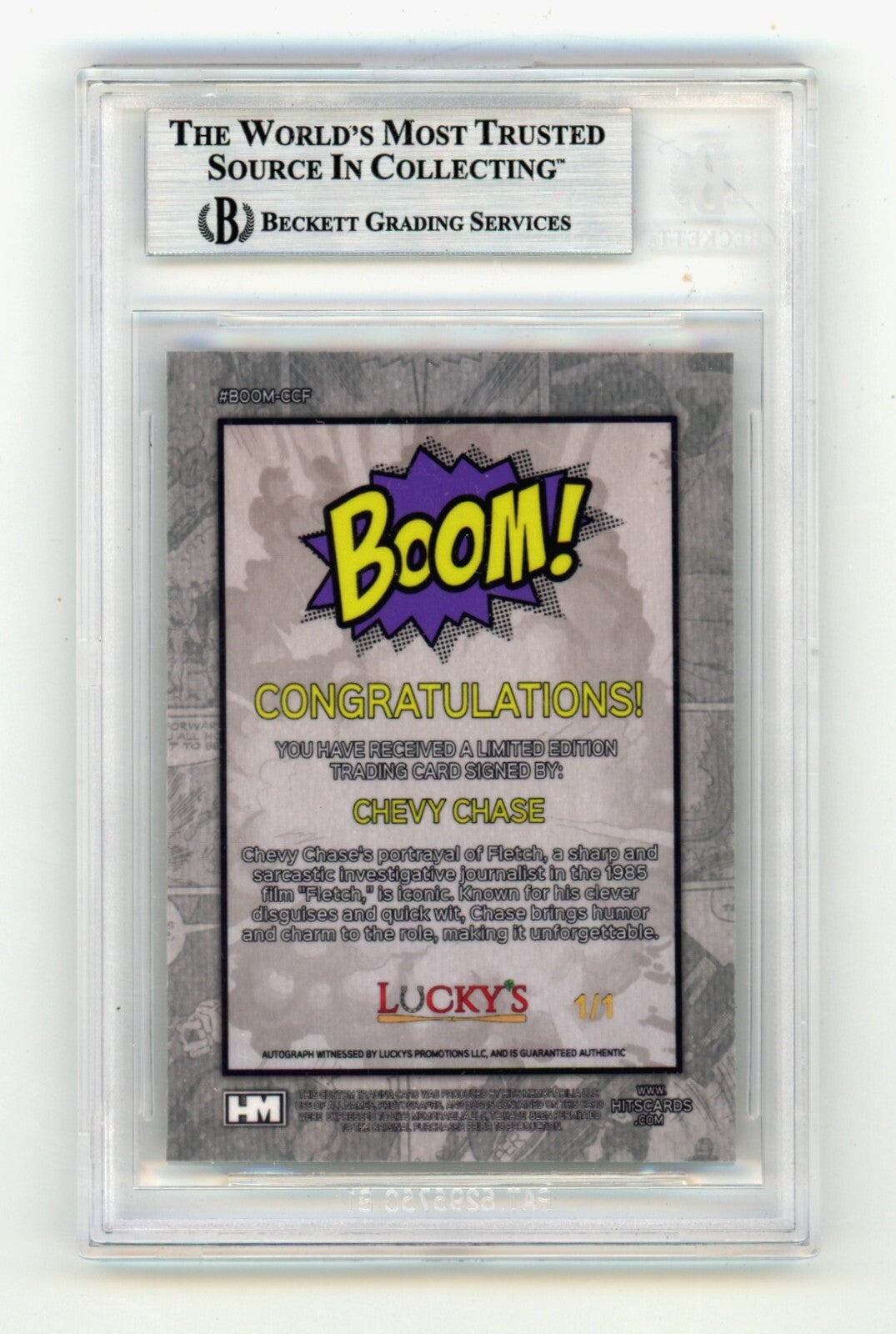 Chevy Chase Fletch 2024 Hits Memorabilia BOOM Super 1/1 Signed BGS BAS Auto1