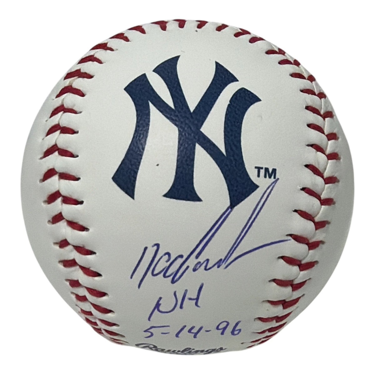 Doc Gooden Signed Rawlings Yankees Logo Baseball w NH 5/14/96 JSA Witness COA0