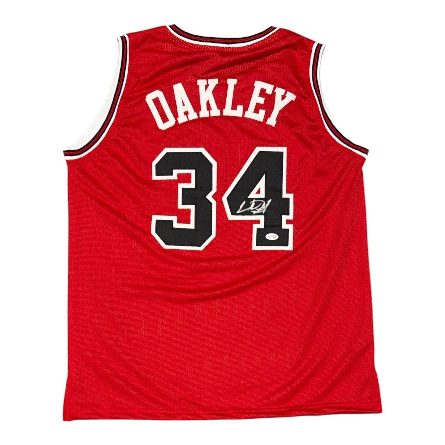 Charles Oakley Signed Autographed Chicago Bulls Custom Jersey JSA Witness COA0