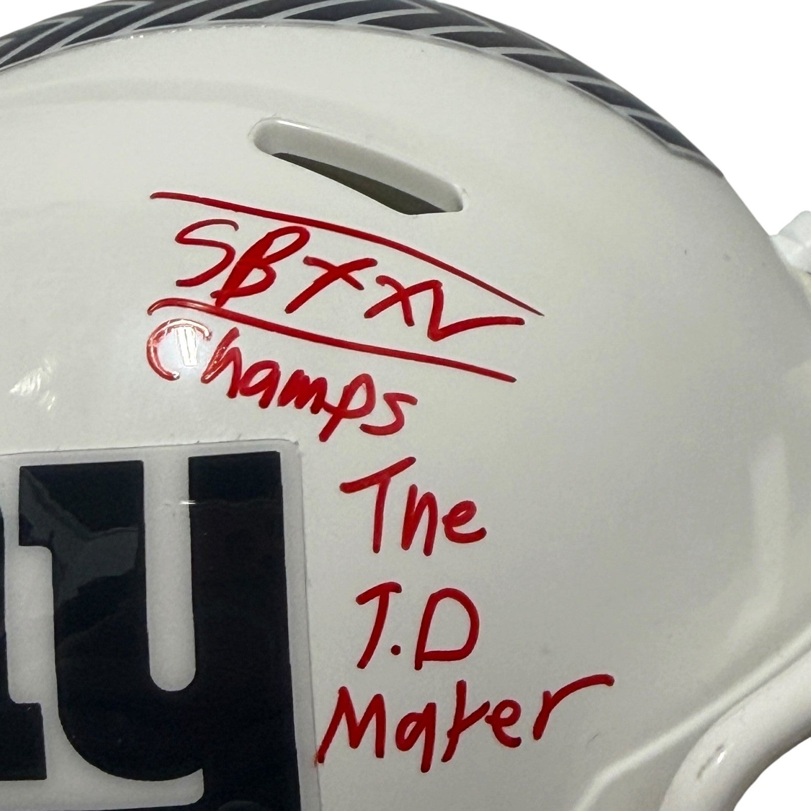 Stephen Baker Signed Giants Salute 24 Mini Helmet w/ 2x Insc JSA Witness COA2