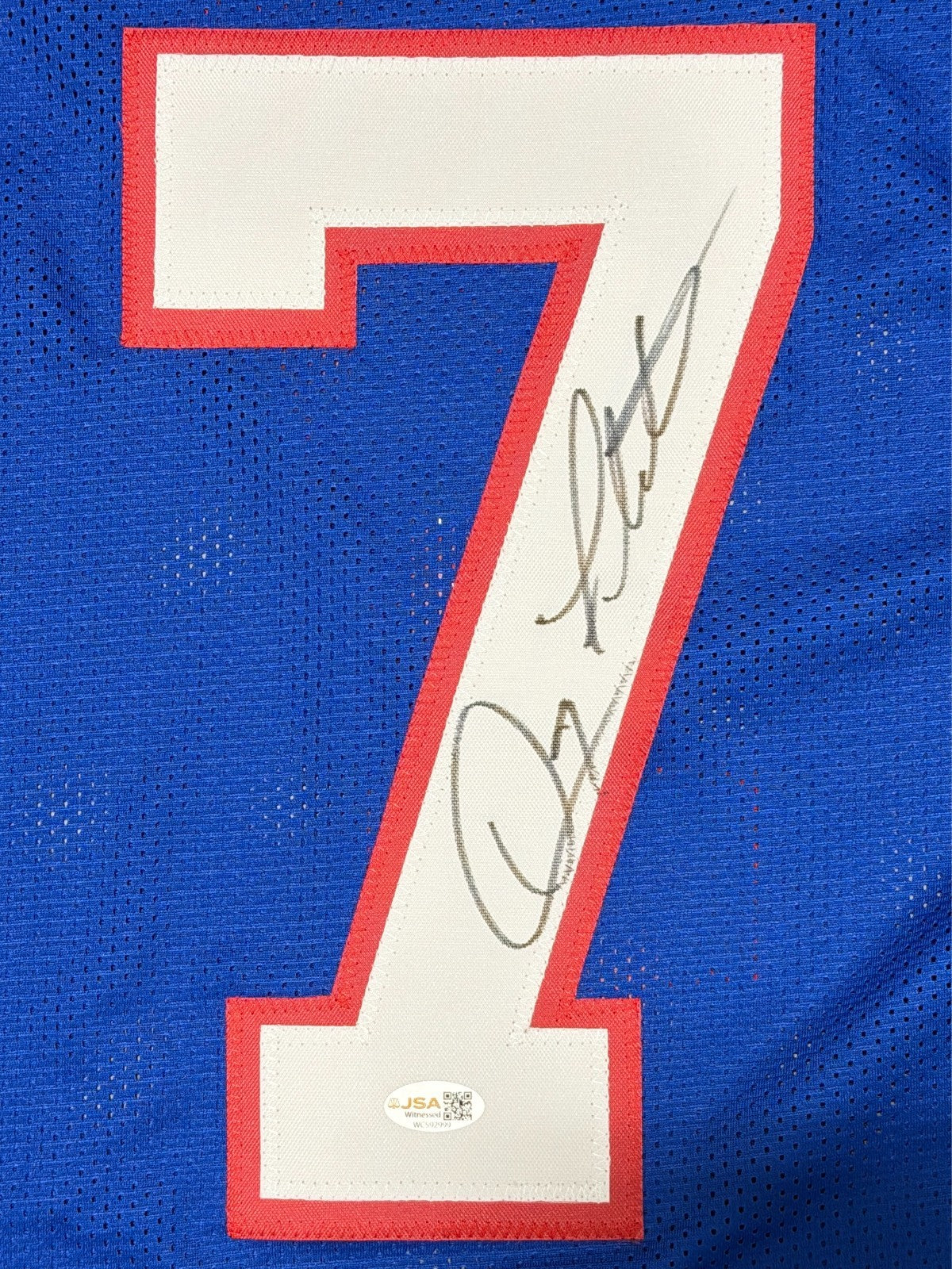 Doug Flutie Signed Autographed Buffalo Bills Custom Jersey JSA Witness COA1