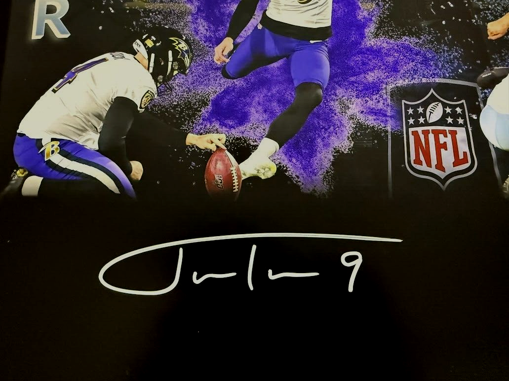 Justin Tucker & Brandon Aubrey Dual Signed Auto 16x20 Photo Beckett Wit. BAS COA1